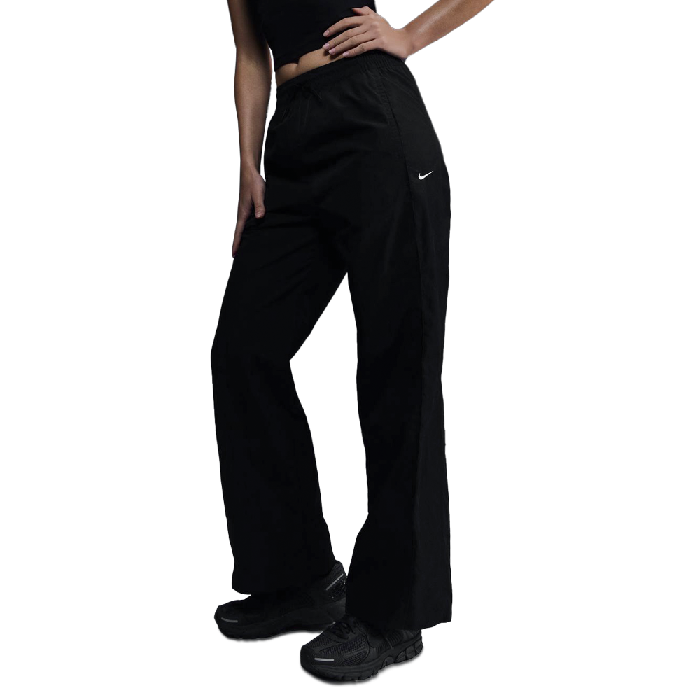 Nike Windrunner Hose aus Webstoff mit offenem Saum und hohem Taillenbund (black / white) - XL