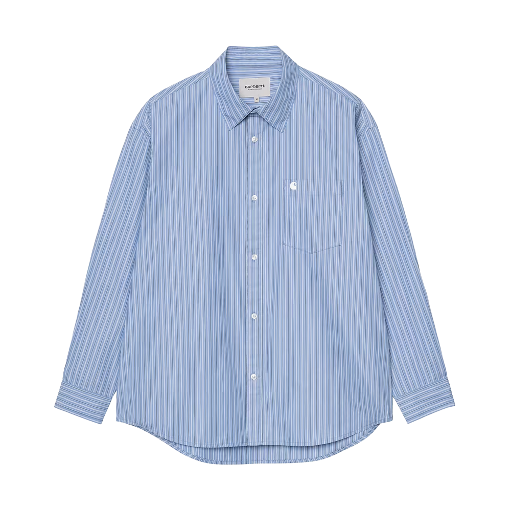 Carhartt WIP L/S Keene Shirt (keene stripe, curacao) - S