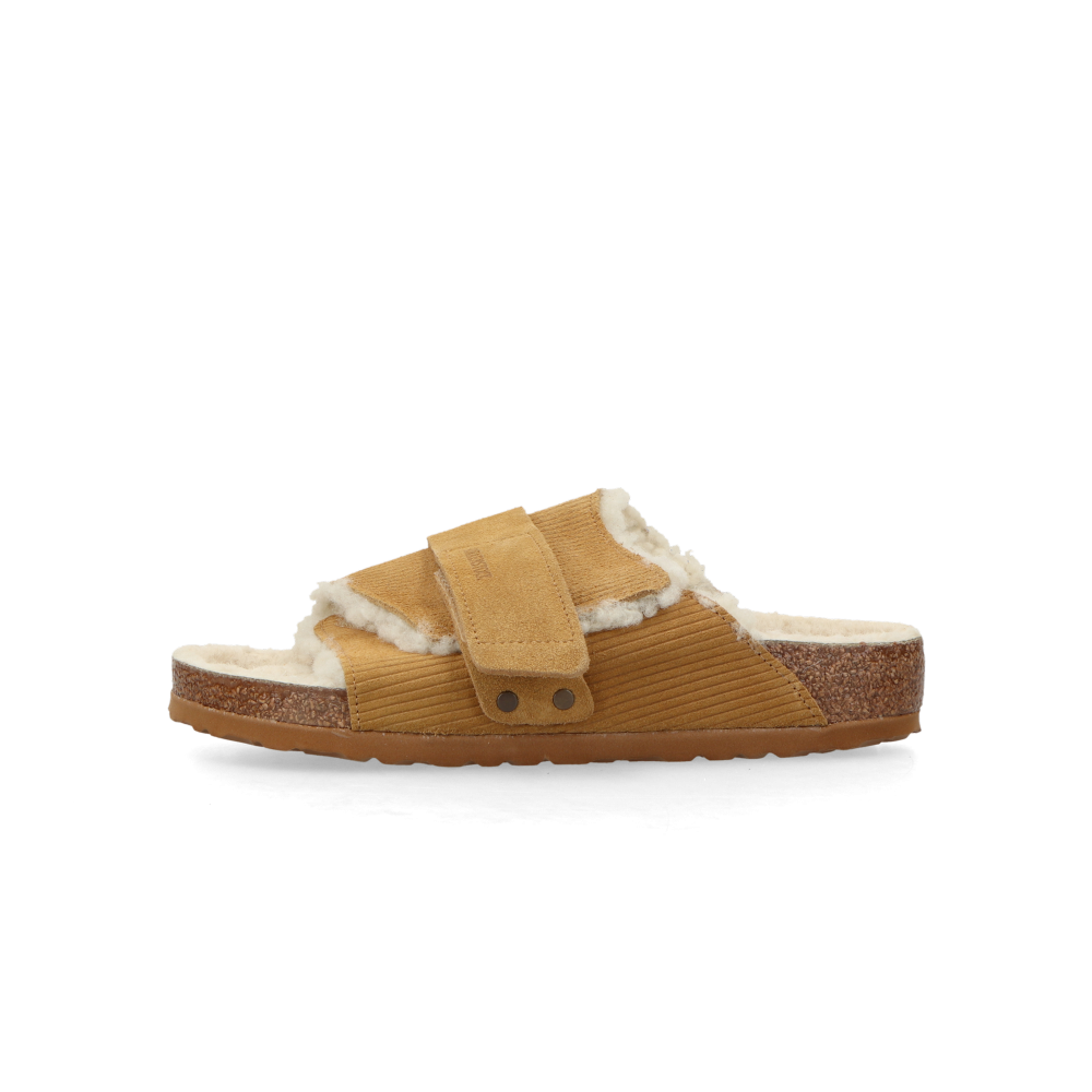 Birkenstock Kyoto Shearling Suede Leather/Fur "Corduroy Cork Brown" - 35