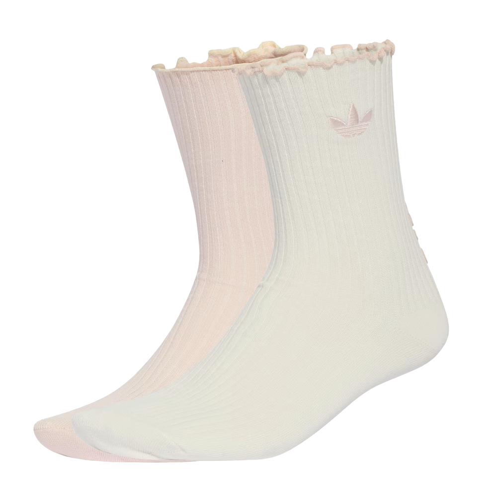 adidas Ruffle Crew Socks 2P (off white / wonder quartz) - 37-39