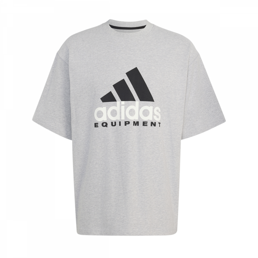 adidas No Wash Logo Tee (medium grey heather) - L