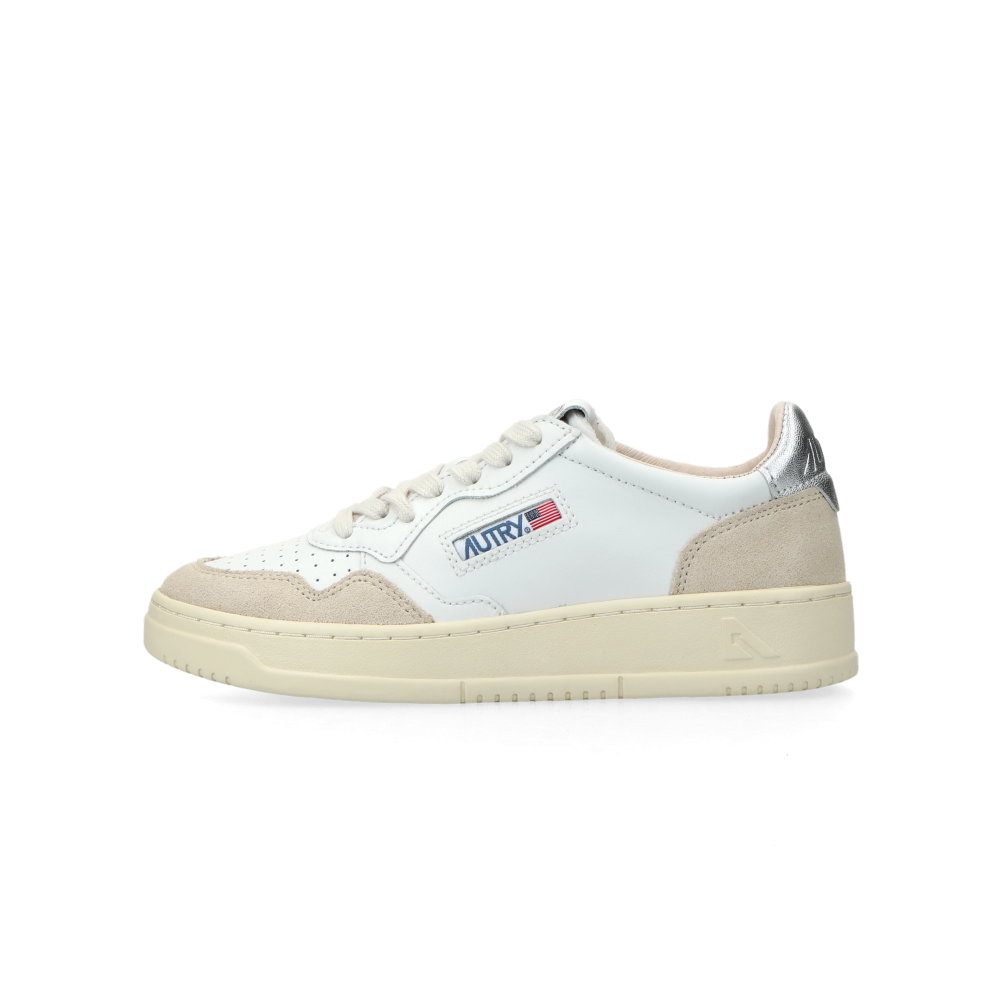 Autry Medalist Low W  (leat / suede white / silver)