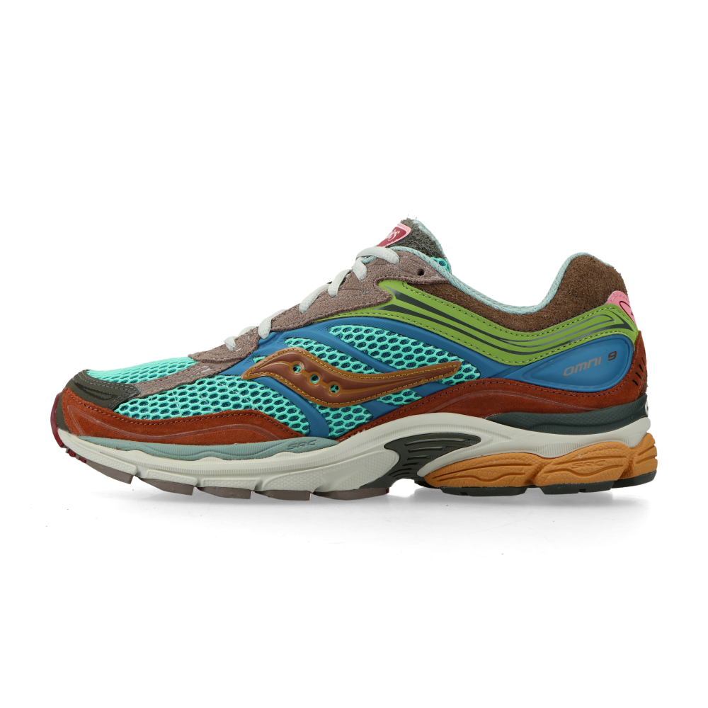 Saucony x Sneaker Politics Progrid Omni 9 (blue / brown)