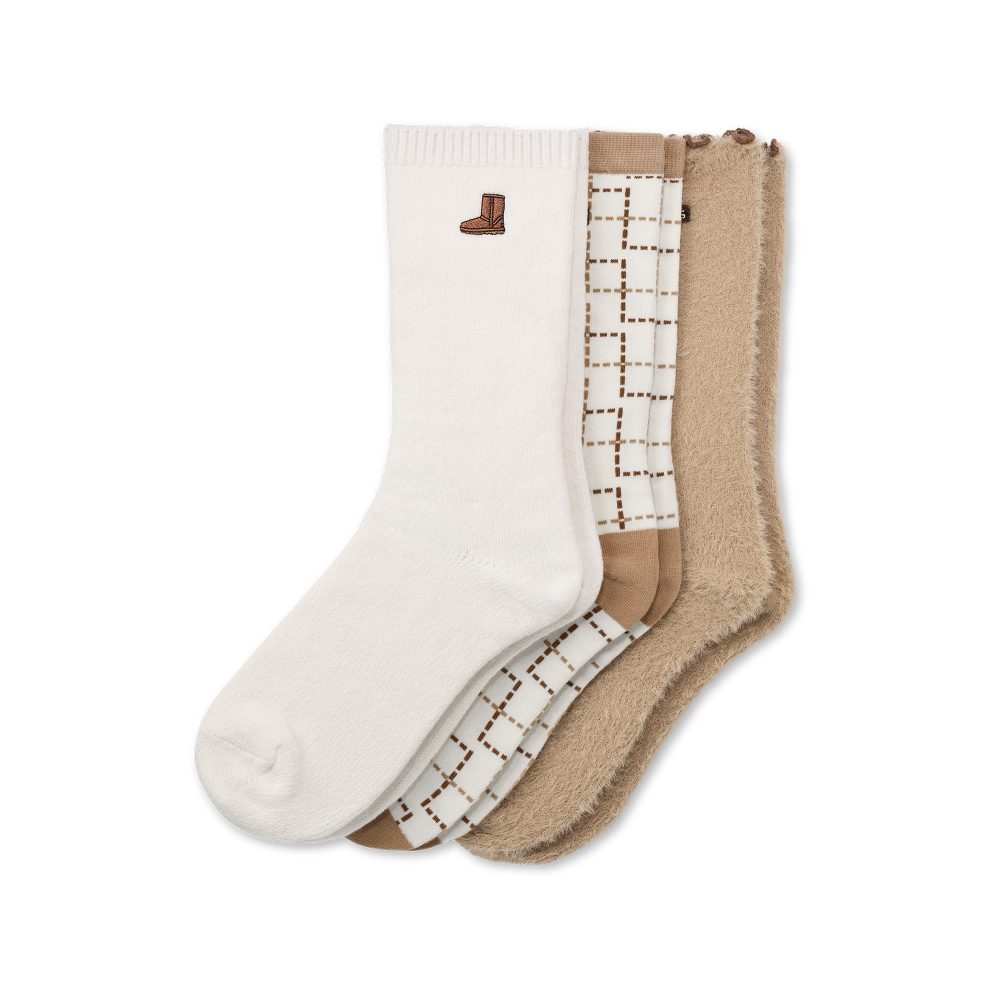 UGG W Classic Crew 3 Pack (classic boot / plaid / sand) -