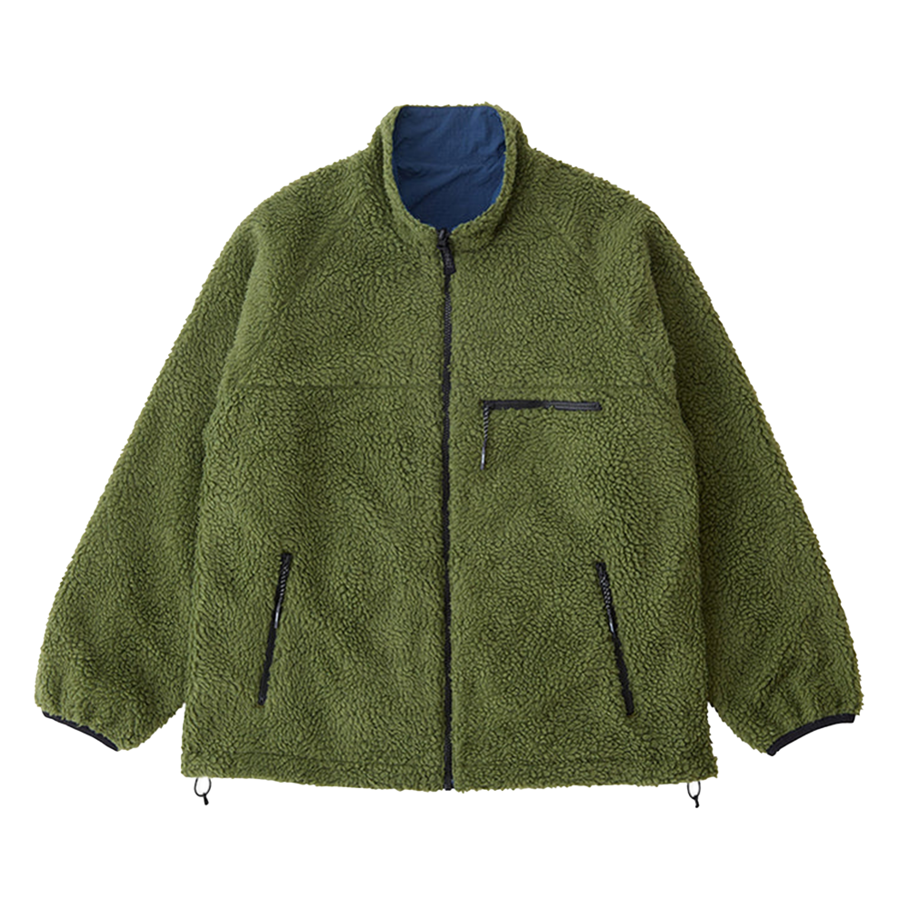 Gramicci Reversible Sherpa Jacket (olive / dusty navy) - S