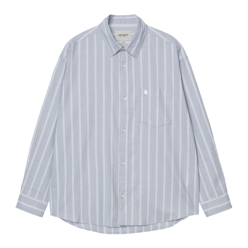 Carhartt WIP L/S Beale Shirt (beale stripe / gentle blue / white) - L