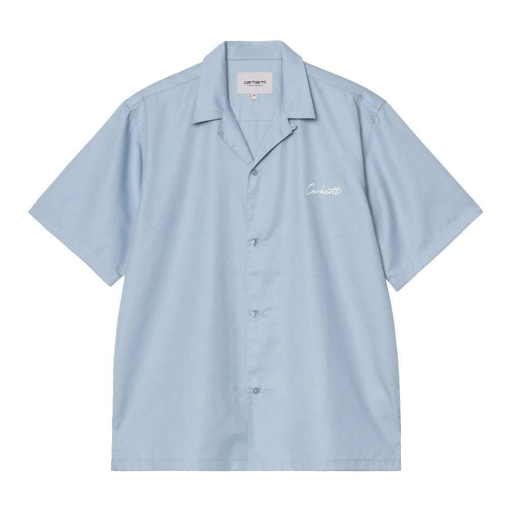 Carhartt WIP S/S Delray Shirt (frosted blue / white) - S