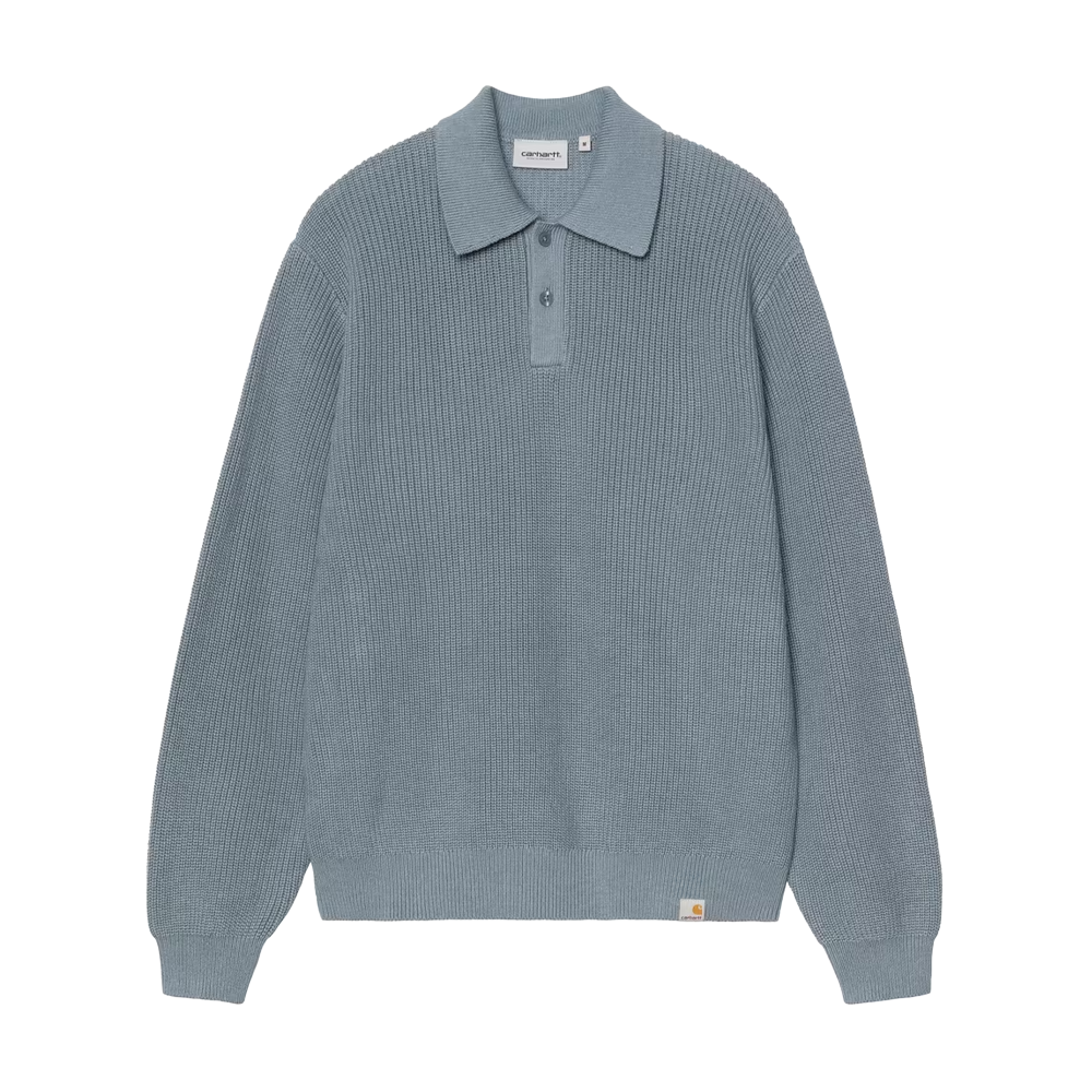 Carhartt WIP L/S Miles Polo (shady blue) - S