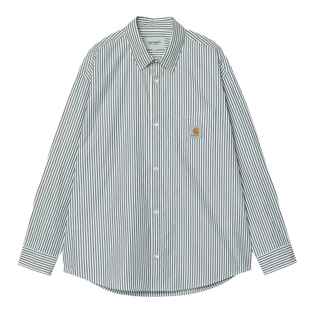 Carhartt WIP L/S Daldry Shirt (daldry stripe / office blue / wax)